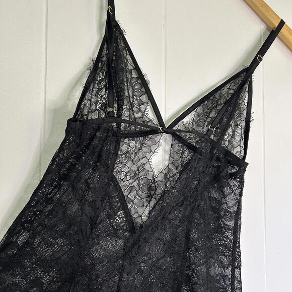 Victoria’s Secret Floral Lace Cutout Lace Slip Gown Lingerie Women's Medium - Picture 2 of 7